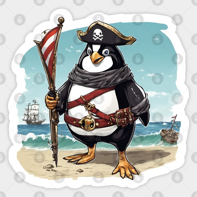 King of the Penguin Pirates Sticker by LyndiiLoubie